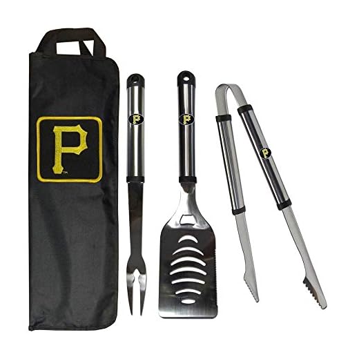 MLB Pittsburgh Pirates Stainless Steel BBQ Set with Bag