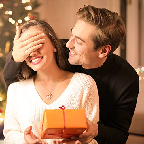 Louisa Secret Love Heart Birthstone Necklaces For Women, 925 Sterling Silver Women Pendant Necklace, Mother’s Day Birthday Anniversary Jewelry Gift For Woman Mother Mom Wife Her Girlfriend Girl #TOP1