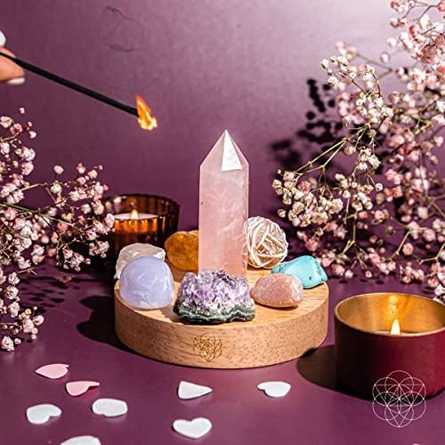 Conscious Items - The Divine Feminine Crystal Lamp - Healing Crystals Lamp - Amethyst Lamp - Gemstone Lamp Natural - Crystal Light Lamp - Crystal Night Light - Crystal Decor