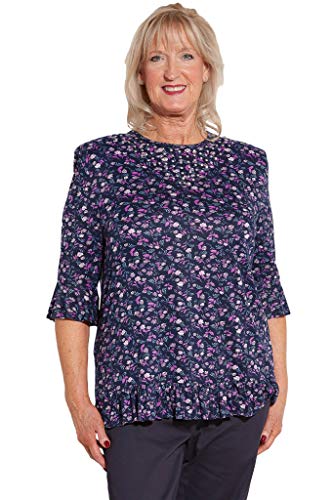 Ovidis Adaptive Top - Fashionable Open Back Adaptive Clothing for Senior Women - Nancie - XL Purple