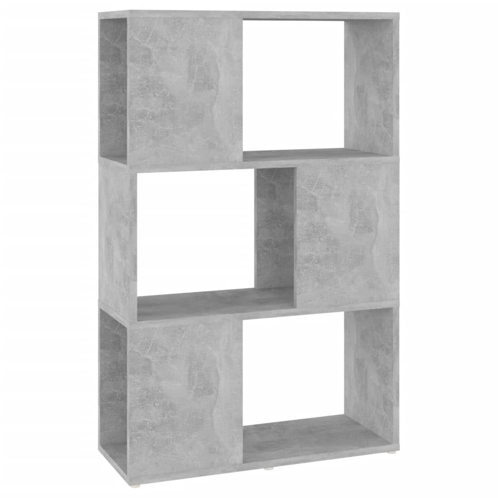 Générique Regał na książki / ścianka działowa szary 60 x 24 x 94 cm, 3 przestronne przegródki na książki, czasopisma, DVD i przedmioty dekoracyjne, elegancki i klasyczny design do przechowywania