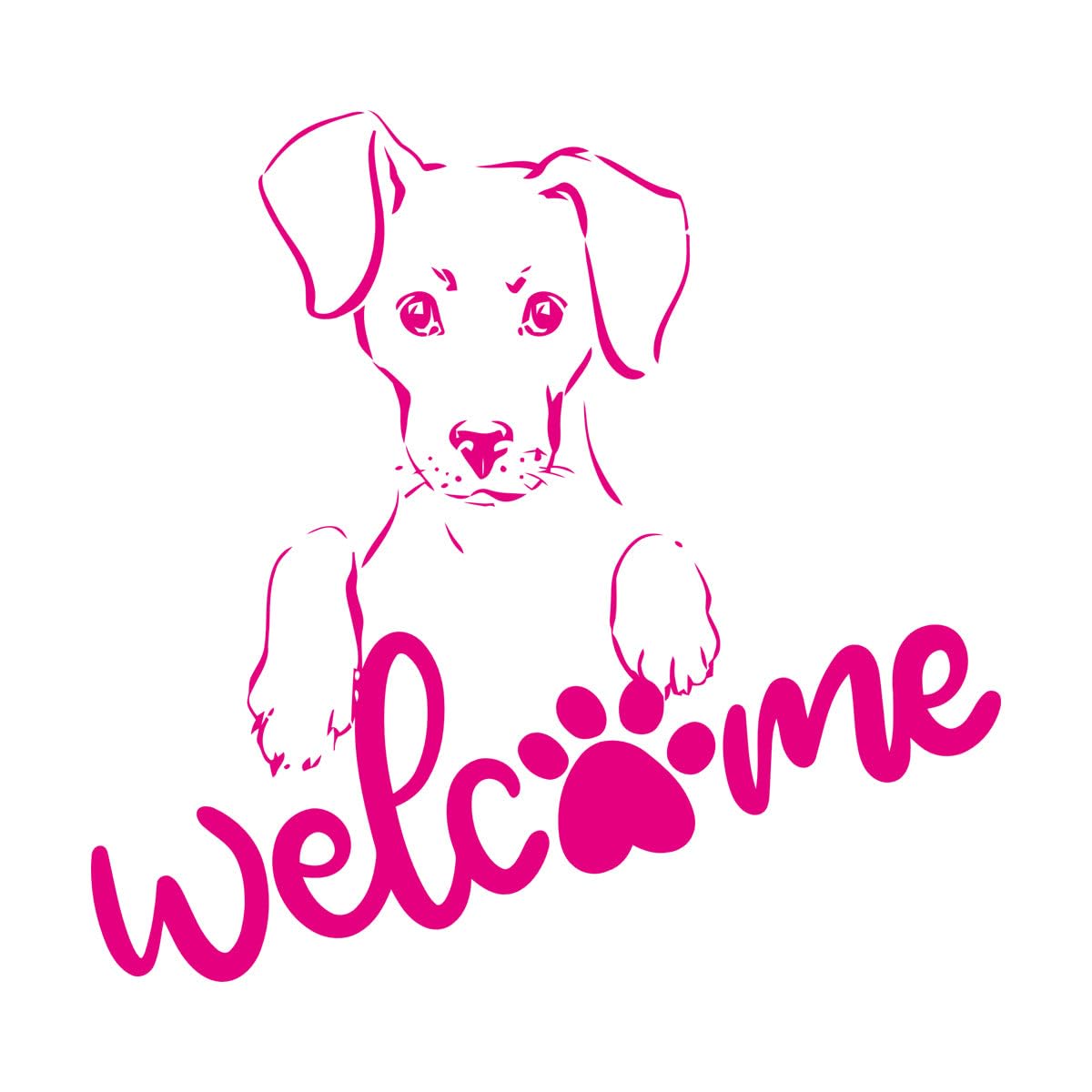 Lettering Decals Welcome Pet Shops Girls Grooming Lettering Puppy 54x57.6cm Art Mural Painting Large Rosered — image 1