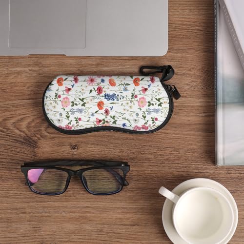 Image of Sunglasses Soft Case, Cute Ultra Light Portable Neoprene Zipper Eyeglass Glasses Case with Belt Clip for Men Women