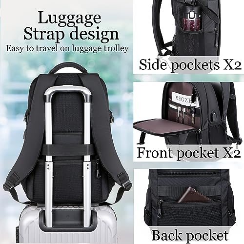 Kamlui Travel Laptop Backpack, Fits up to 15.6-inch Laptops, Computer Bag, Large Capacity Business Backpack with Multiple Compartments, Black4