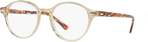 Ray-Ban RX7118 - 8021 - Gafas amarillas, marco naranja, 1.969in, Amarillo trasparente.