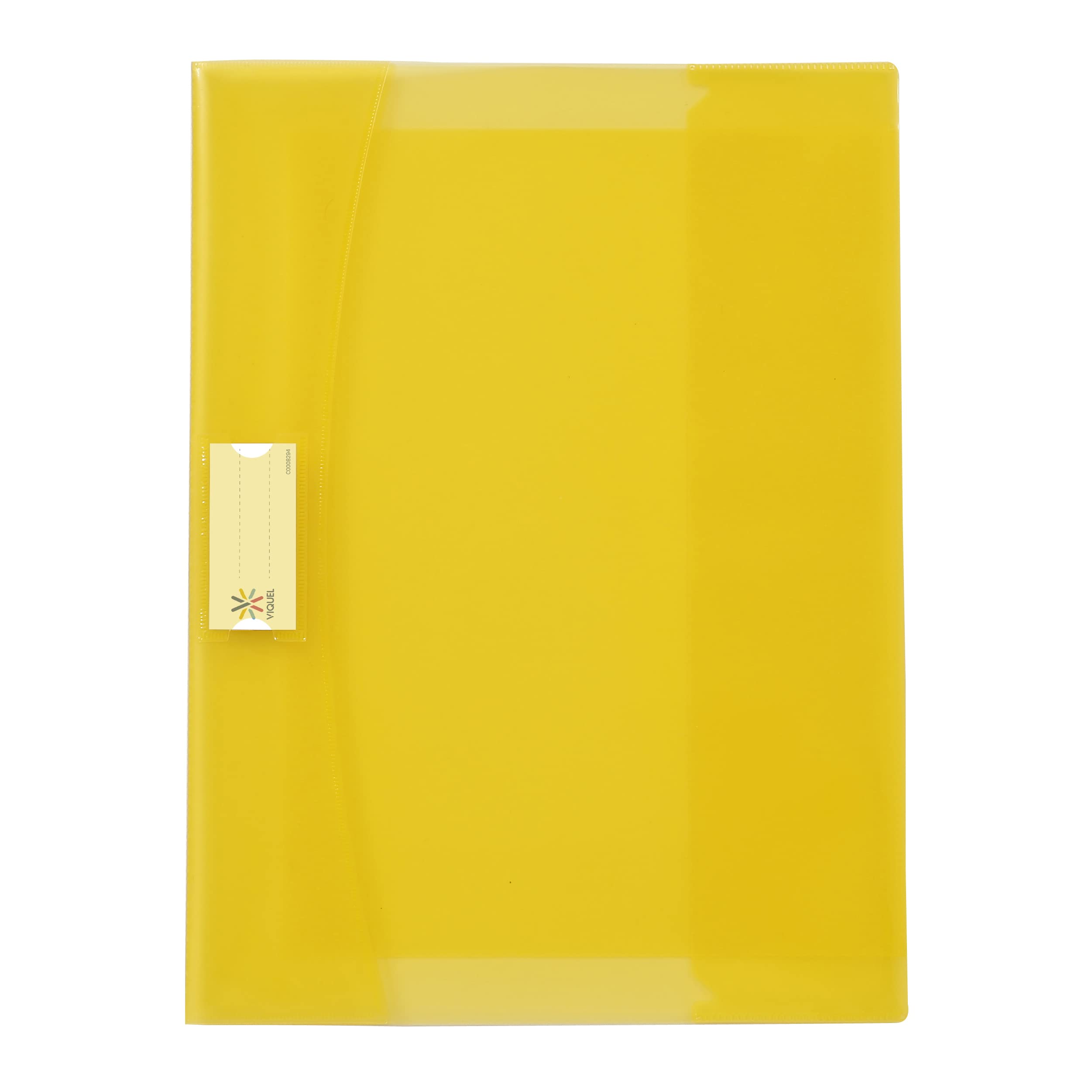 Viquel Strong Cover Notebook Cover 17 x 22 cm in Yellow Plastic with Reinforced Back and Bookmark Flaps