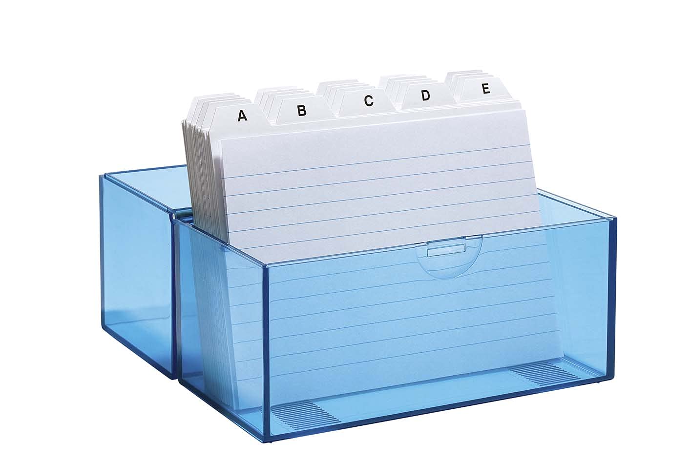 Wedo Fichier A6 avec cartes registre alphabétique 200 cartes Transparent Bleu