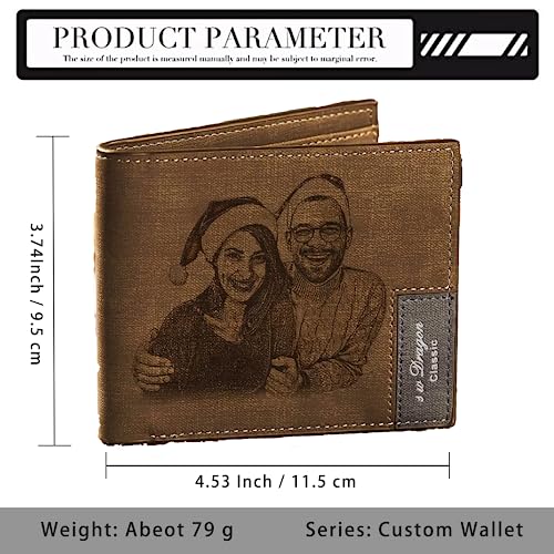 Personalized Photo Wallet For Men - Custom Leather Wallet Gift (Light Brown)2