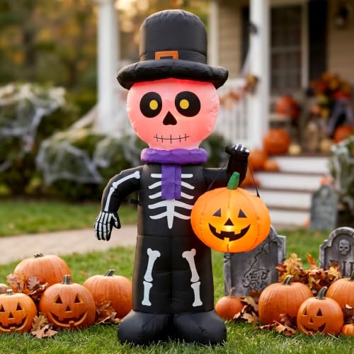 DROFELY 4FT Halloween Inflatable Skeleton Ghost Inflatable Decoration - image 1