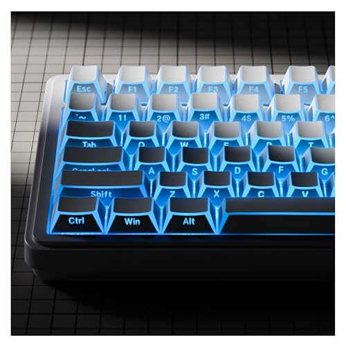 Image of XVX White Shine Through Keycaps, PBT Keyboard Keycaps Cherry Profile, Custom Side Printed Keycap Sets Suitable for 60% 65% 75% 80% 100% Mechanical Keyboard