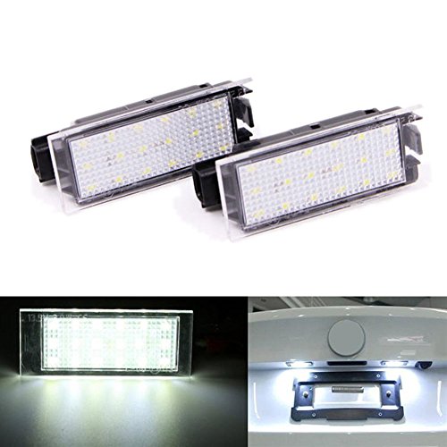 PolarLander La Plaque d'immatriculation de Voiture de LED Allume la Lampe Blanche de 12V SMD pour Megane 2 3 Clio Laguna 2 Twingo Master Vel Satis 2006