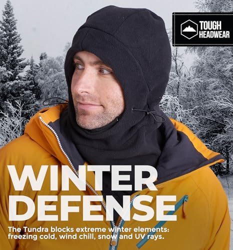 Tough Headwear 플리스 방한모 스키 마스크 - 방풍 추운 날씨 장비 - 보온 겨울 스키 액세서리 - 오토바이 장비 — 사진 6