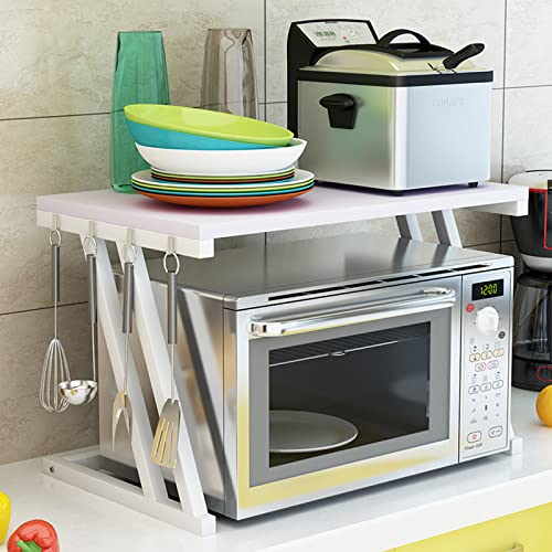 Belfoyer Mensola Microonde, ripiano microonde, scaffale cucina, mobile per microonde, supporto per Forno a Microonde Organizer Cucina Salvaspazio Nero (Bianco)