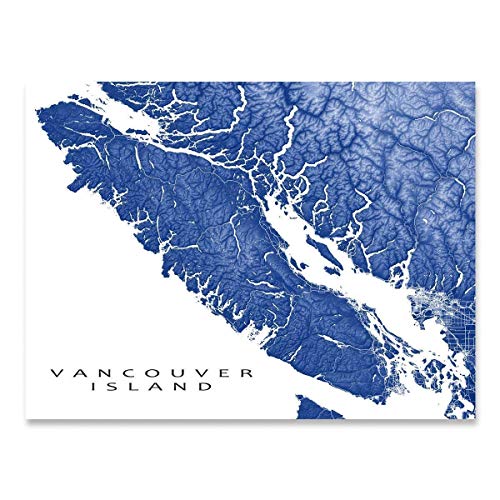 Maps As Art Vancouver Island Map Wall Art Print, Bc Canada cover