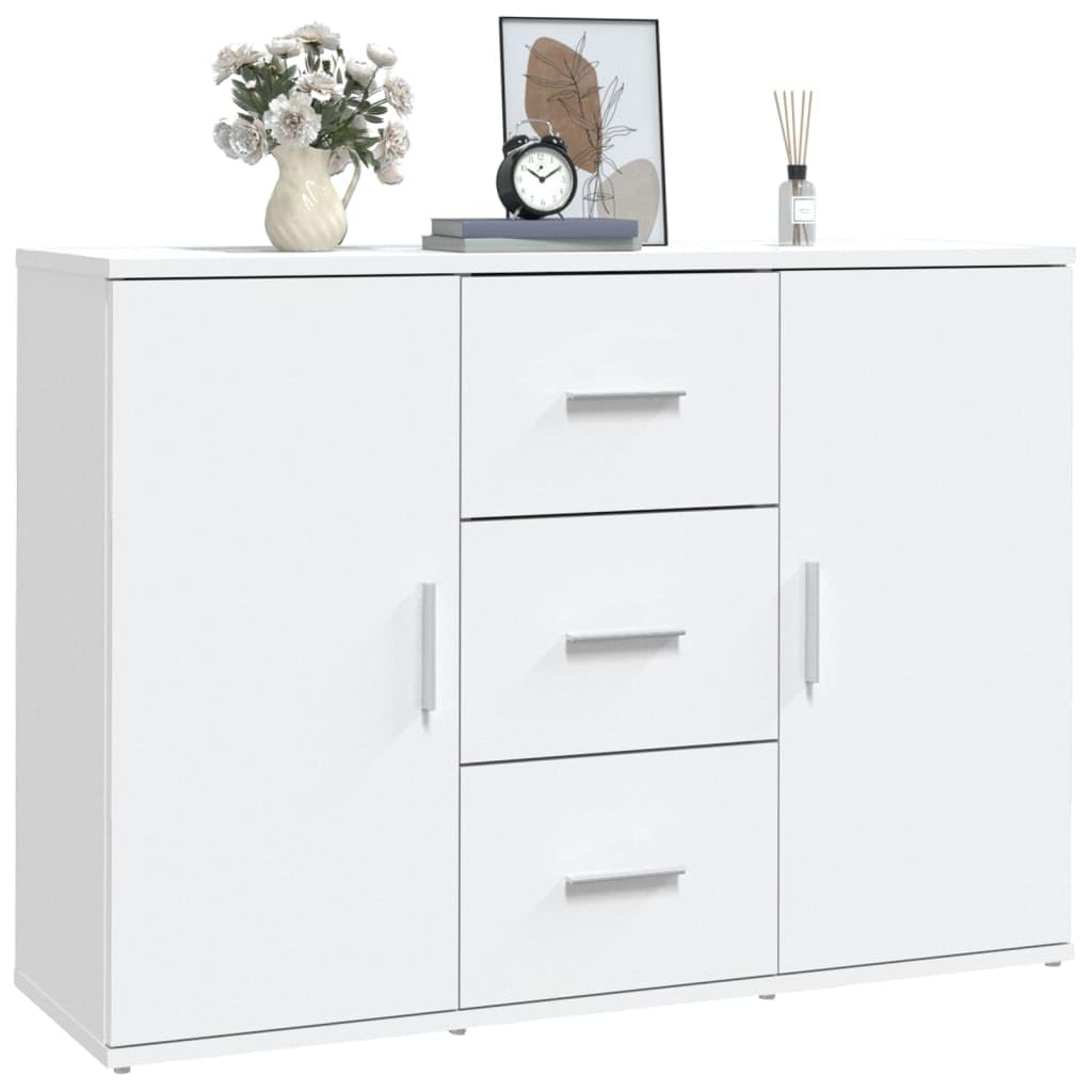 Generico Credenza Bianca 91x29,5x65 cm in Legno Multistrato,Buffet e credenze