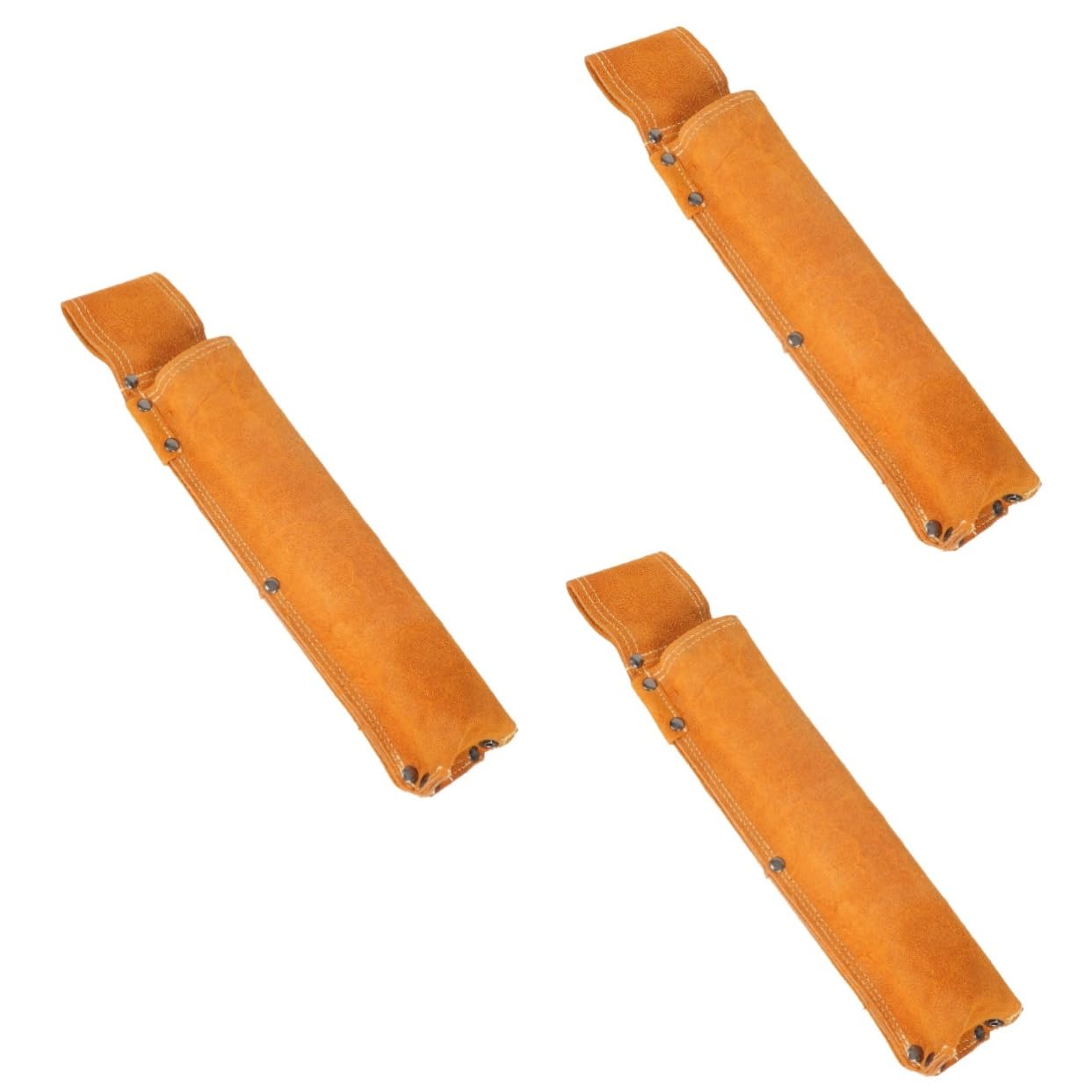 Cabilock 3 Piezas Kit de herramientas anti-escalecimiento bolsa soldadura Cintura accesorios de soldador portaelectrodos soporte de almacenamiento de electrodos Cuero Naranja