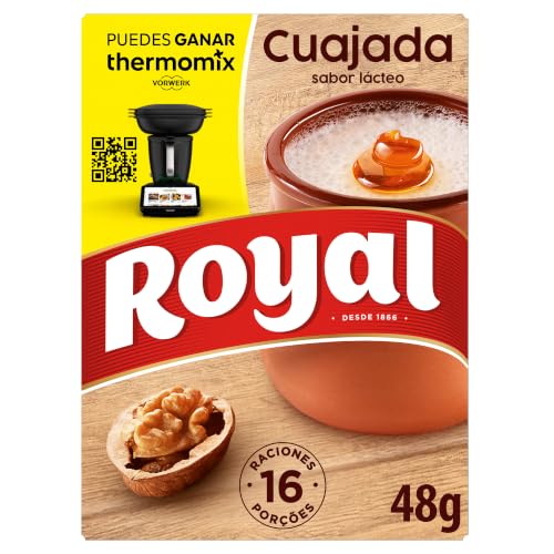Royal Cuajada, Preparado en Polvo Sabor Lácteo 16 Raciones, Pack de 4 x 12 g - 48 g