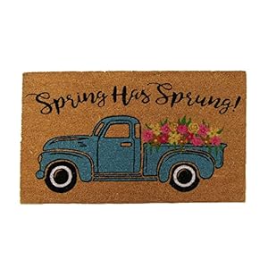 Elrene Home Fashions Farmhouse Living Coir Outdoor Doormat, Natural Entry Mat, Front Door Decor, 18" x 30", Spring Has Sprung Elrene Home Fashions Farmhouse Living Coir Outdoor Doormat Natural Entry Mat Front Door Decor 18 x 30 Spring Has Sprung