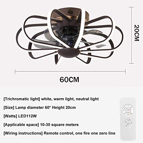 Ventilateur de plafond LED réglable avec télécommande et intensité variable pour salon - 5
