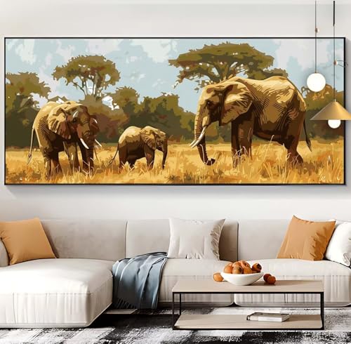Broderie Diamant Complet Kit avec grand Diamond Painting éléphant d'Afrique J2