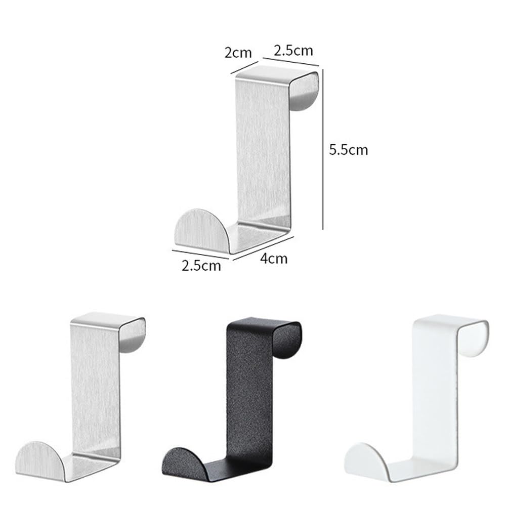 Gancho para puerta de gabinete de baño en forma de Z, colgador trasero de puerta de acero inoxidable, llavero, gancho para abrigo, accesorios de cocina para el hogar, herramienta organizadora, blanc