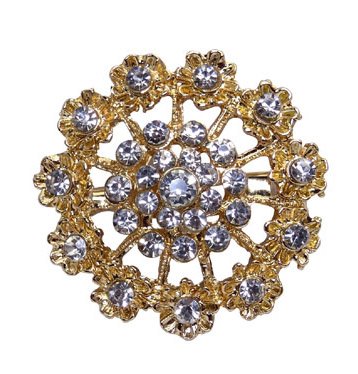 'Vow 12Px Silver Gold Plated Crystal Brooches Flower Floriated Brooch Collar Pin Rhinestone Corsage Bouquet Décor #TOP2