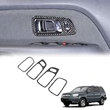 Tumukiw Inner Door Handle Cover Trim Protector Compatible with Honda Pilot 2003-2008 Soft Carbon Fiber Interior Door Handles Anti-Scratch Cover Trim Stickers Interior Accessories (Black)