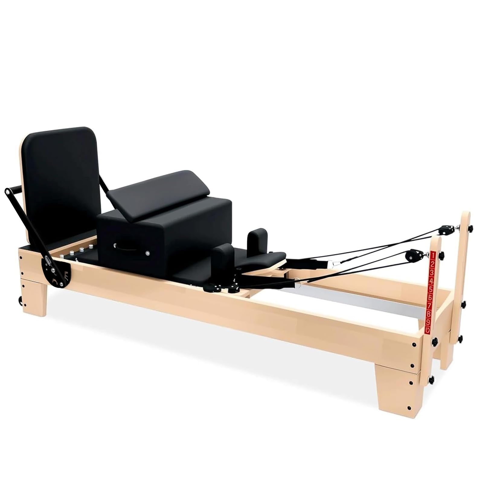 Professional Pilates Reformer Machine with Jumpboard, Reformer Box, and Foot Straps – Studio-Grade Pilates Equipment for Home Use, Adjustable Resistance & Smooth Glide System