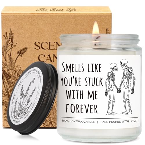 Funny Goth Spooky Skull Scented Candle Gift for Boyfriend Girlfriend Her Him Best Friend, Smells...
