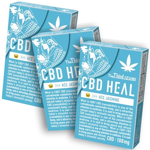 The Third IZUMI サードイズミ 加熱式タバコ ニコチンゼロ 禁煙 電子タバコ 禁煙グッズ 禁煙パイポ ニコチンなし 健康グッズ (3箱, エースジャスミン)