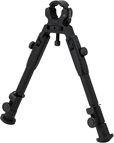Miniatura 5 de CCOP Bípode táctico ajustable de montaje con abrazadera de barril universal, pequeño, negro