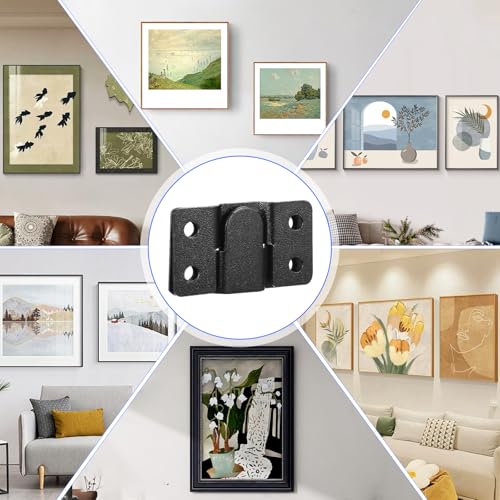 Image of Sibba Flush Mount Bracket 4 Pairs Hanging Buckle Clips Headboard Wall Mounting Brackets Stainless Steel Heavy Duty Photo Frame Hook Hanger Buckle Furniture Connector