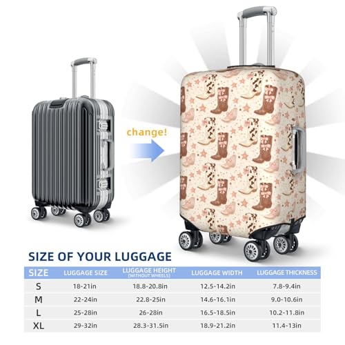 Luggage Cover Protector - Bow Cowboy Boots Print Suitcase Covers for Luggage Fit 29-32 Inch Suitcase2