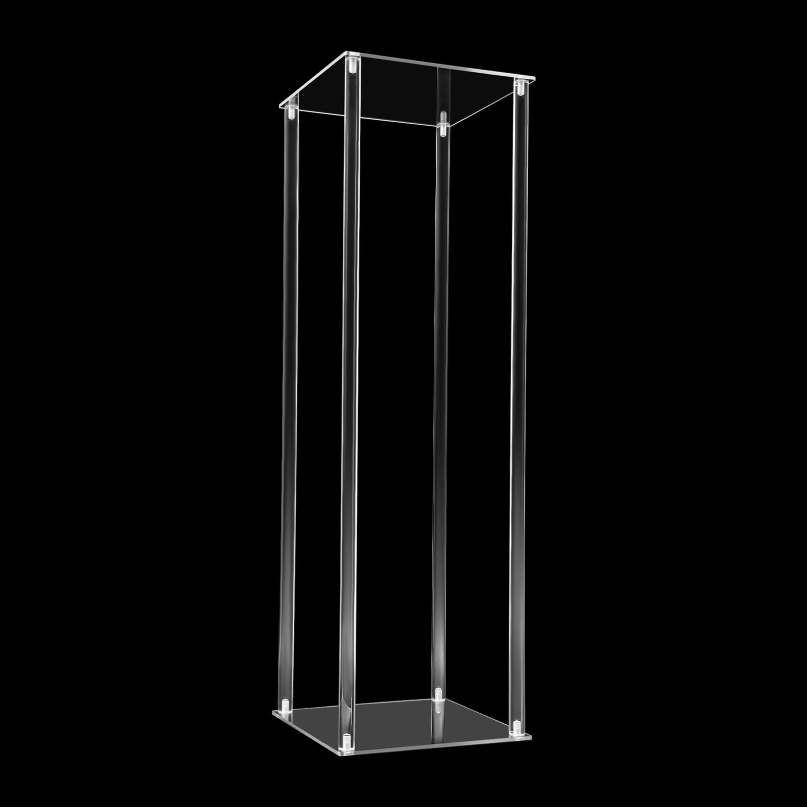 10 Stück Hochzeit Blumenständer 80cm Transparente Acryl-Hochzeitsdekoration für Tische Blumenstrauß Vase Säulen Blumenvase Rechteckig Bodenvase mit Acrylplatte für Hochzeit Party