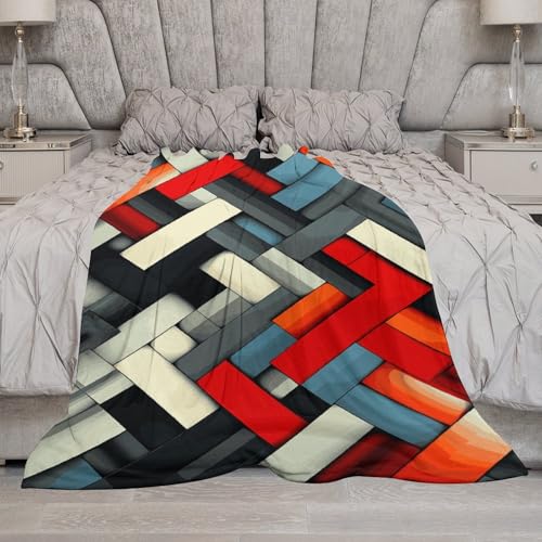 Couverture flanelle anti-frissons plaid canapé géométrique doux léger - 6