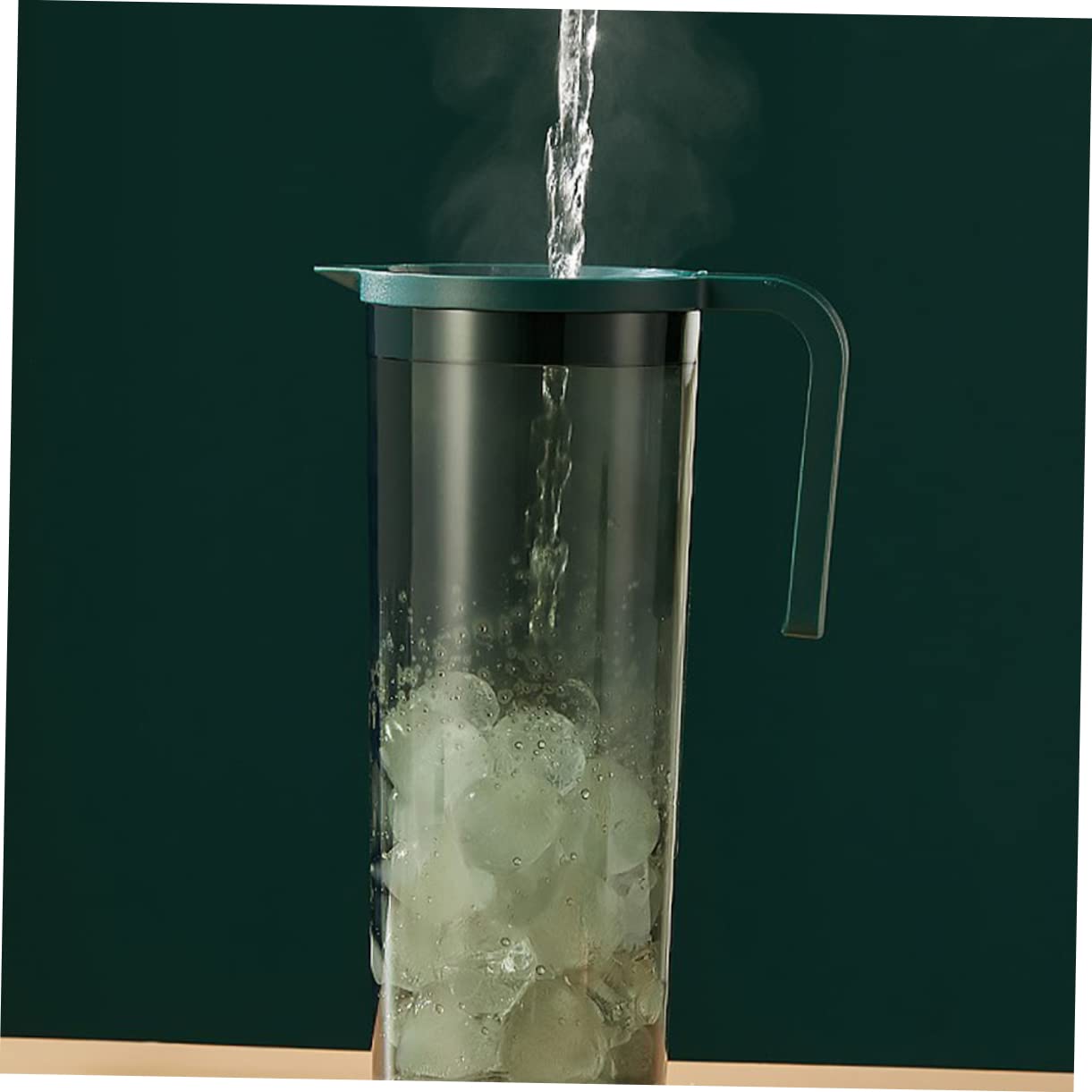 Mipcase Pichet à Boissons Résistant la Chaleur 1.2l en Abs et Silicone Couvercle, Pratique et Élégant pour Dîner et Fêtes