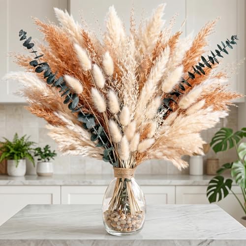 Ramo de Flores Secas con Pasto Pampas, Cola de Conejo y Eucalipto miniatura 2