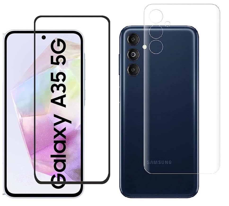 Samsung Galaxy A35 5G Tempered Glass Front and Back Full Glue Screen Protector 11D Tempered Glass with Unbreakable Flexible Protector Back Guard for Samsung Galaxy A35 5G (B0D8H2F1P9) Amazon Price History, Amazon Price Tracker