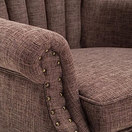 Image of Wing Chair for Living Room Bedroom High Back Arm Rest Chair Cushioned Lounge Chair Single Seater Sofa |Luxury Rest Chair Arm Chair (Colour (Brown)