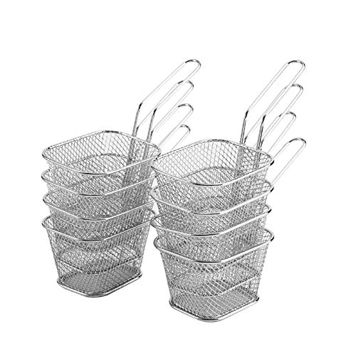 Anillos, Kitchen Owlike 8 piezas detalles sobre colador freír cestas de acero inoxidable mini servir comida cocinar papas fritas