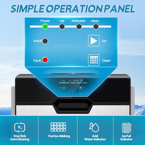 Image of Nugget Ice Maker Countertop, 80Lbs /24H with 20LBS Ice Basket | 2 Water Inlet (Tap /Bottle), Self-Cleaning Stainless Steel Pellet Ice Machine, Chewable Ice Dispenser for Home Kitchen Office