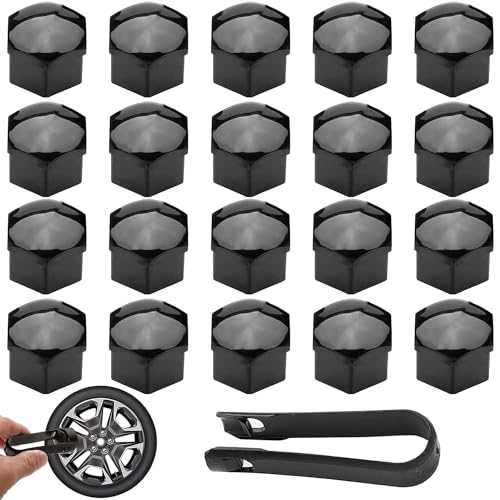 17mm Wheel Nut Covers, Alloy Wheel Protectors, Lug Nut Caps, 21PCS Centre Caps Car Cover Protective Caps, Wheel Nut Caps Wheel Screw Hex Anti-theft Protection Design Universal Fit for Most Car