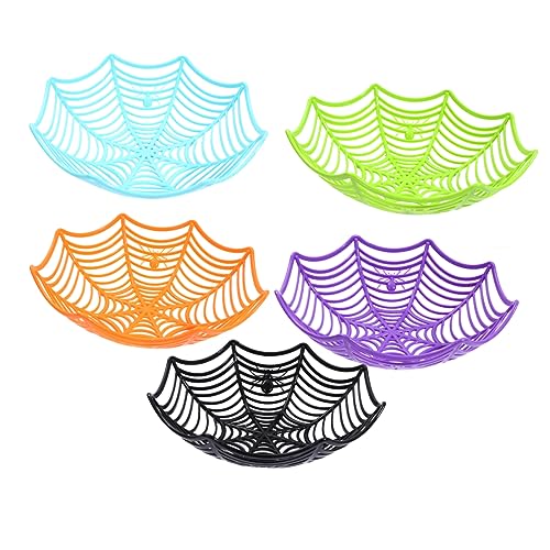 FELTECHELECTR 5Pcs Halloween Spider Shape Candy Basket for Snacks and Treats Fruit Bowl for Halloween Parties and Celebrations