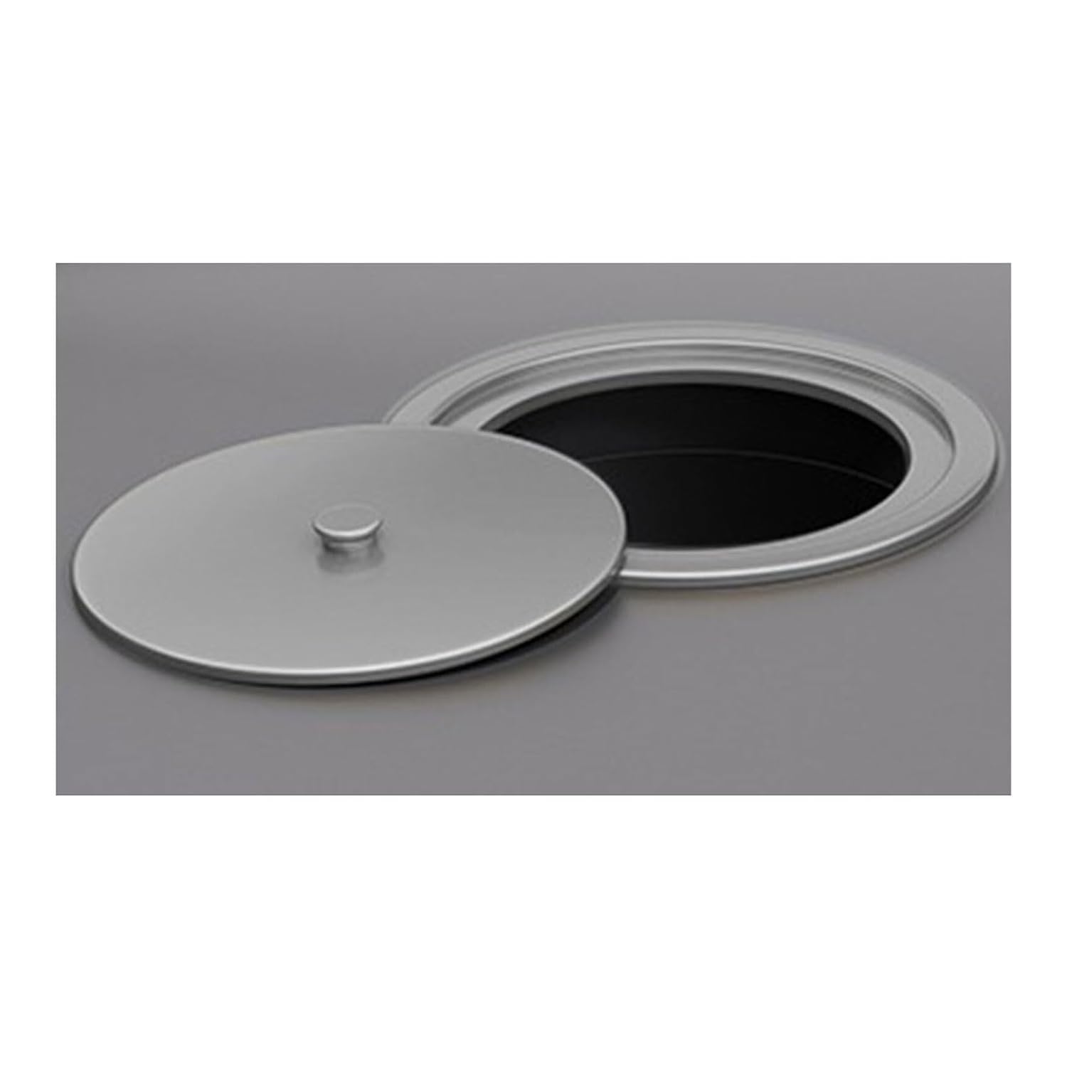 MUYRJLZX Trash Chute Lid Steel Waste Chute Lid Round Balance Flap Cover Built-in Trash Flip Lid Countertop Trash Grommet Lift Open(Grey,D24cm)