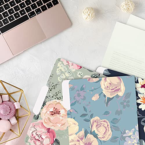 Decorative File Folders, 12 Pack, 6 Designs, Heavyweight, Letter Size (9.5" X 11.5") With 1/3 Cut Tab, Traditional Floral Designs With Matte Finish, Fashion Folders By Better Office Products #TOP2