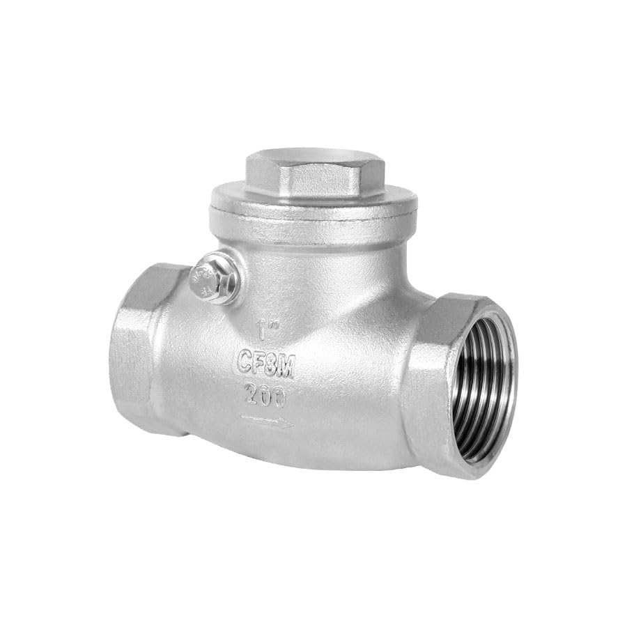 GUXGUY 1-1/4" Stainless Steel Check Valve, NPT Threaded Horizontal Check Valve Check valve to prevent backflow, check valve for water, oil and air,