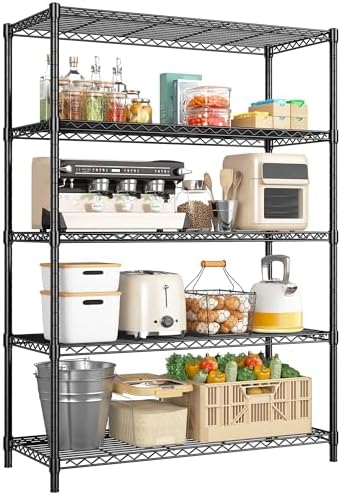 Romorgniz 5-Tier Adjustable Storage Shelves, 71" H Shelving Unit ...