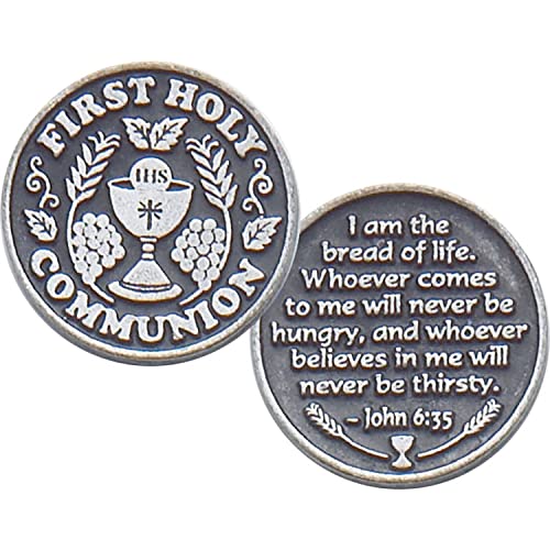 Alternative view of Cathedral Art Pewter (Abbey & CA Gift) First Holy Communion Pocket Token, 1-Inch (PT126)