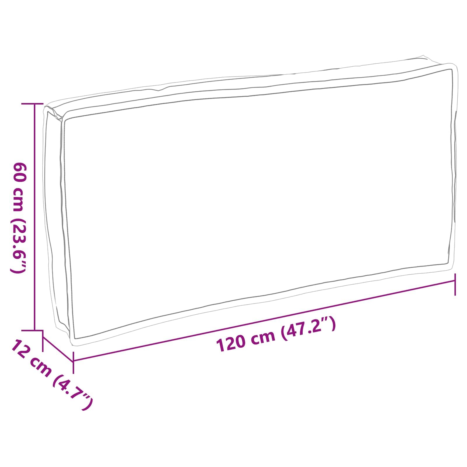vidaXL Cojín Crema 120 x 60 x 12 cm Tela Oxford, Cojín de Sala Moderno y Lujoso, Rectangular, Resistente al Agua, cómodo para Todos los Espacios, Tanto Dentro como Fuera
