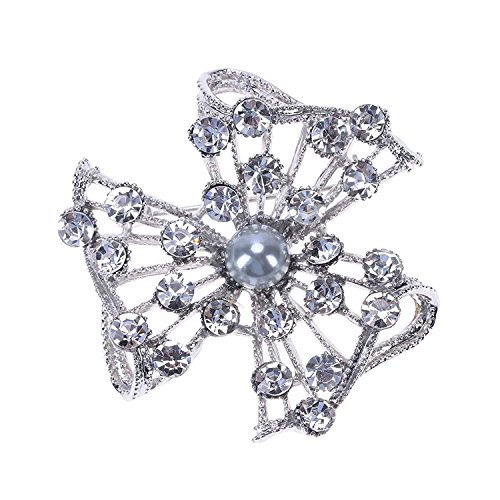 Preisvergleich Produktbild TOOGOO Modeschmuck Strass Brosche Blumenbrosche Fuer Hochzeitsparty Nacht Zubehoer der Kleidung